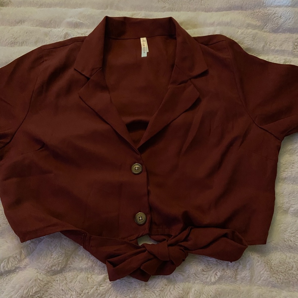 Button down crop top